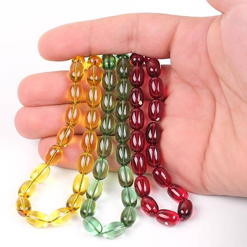 Skma Kehribar Eski Alman Oyun Zar Obje Kapsl Kesim 7.5x11mm Tesbih Seti