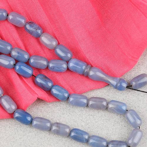 S�kma Kehribar Kaps�l Kesim 7x11mm Tesbih P�sk�ls�z G�k Mavisi