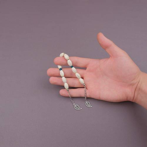 Krem Havlit Do�al Ta� Uzun Arpa Kesim 8x15mm Zaza Tesbih