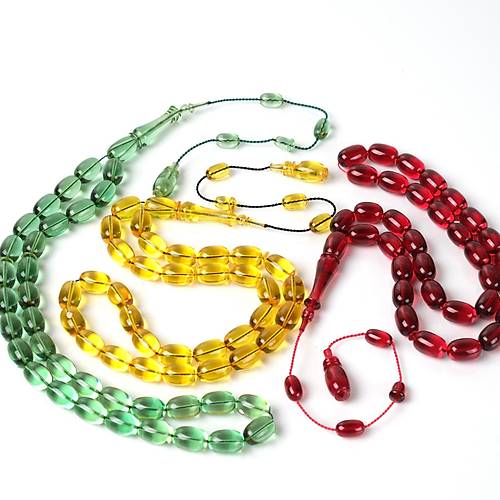 Skma Kehribar Eski Alman Oyun Zar Obje Kapsl Kesim 7.5x11mm Tesbih Seti