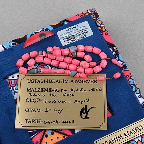 Bilardo Topu Obje Katalin K�rm�z� Kaps�l Kesim 7x10mm Tesbih