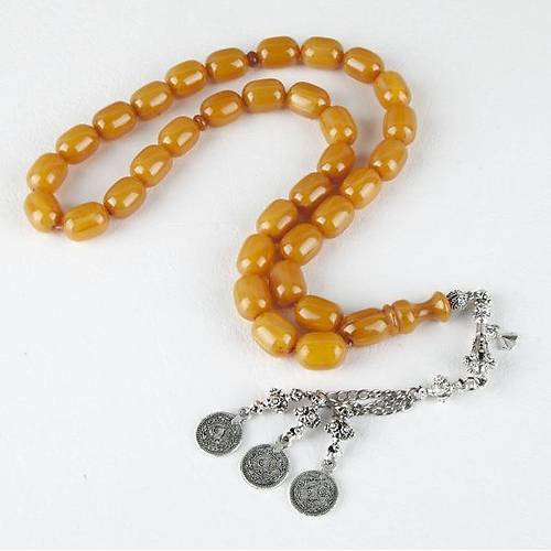 925 Ayar Gm Pskll ubuk Skma Kehribar Kapsl Kesim 13x18mm Tesbih