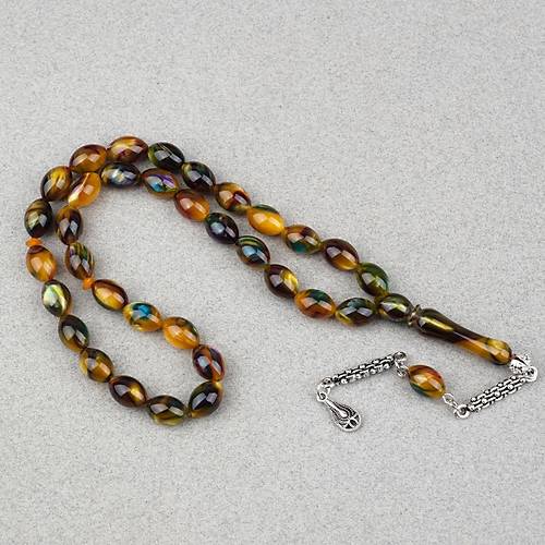 Arizona Katalin Alpaka P�sk�l Beyzi Kesim 8x12mm Tesbih- Sedefli