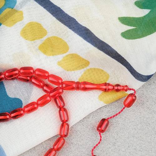 Ate� Kehribar Kaps�l Kesim Sistemli Bilek Boy 5x8mm Tesbih K�rm�z�