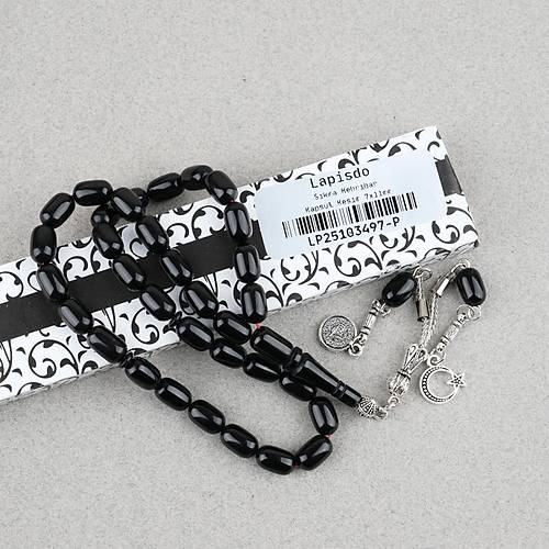 S�kma Kehribar Kaps�l Kesim Alpaka P�sk�ll� 7x11mm Tesbih