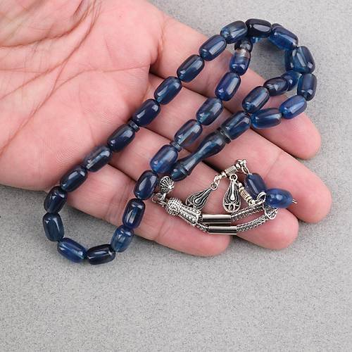 S�kma Kehribar Kaps�l Kesim Alpaka P�sk�ll� 7x11mm Tesbih