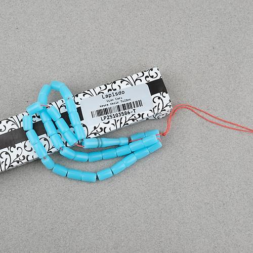 U�ak Cam� Kesme Kesim 7x10mm Tesbih P�sk�ls�z Turkuaz