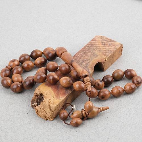 Thuya Burl A�ac� Do�al Kekik Kokulu Usta ��i �mzal� Beyzi Kesim 10x13mm Tesbih