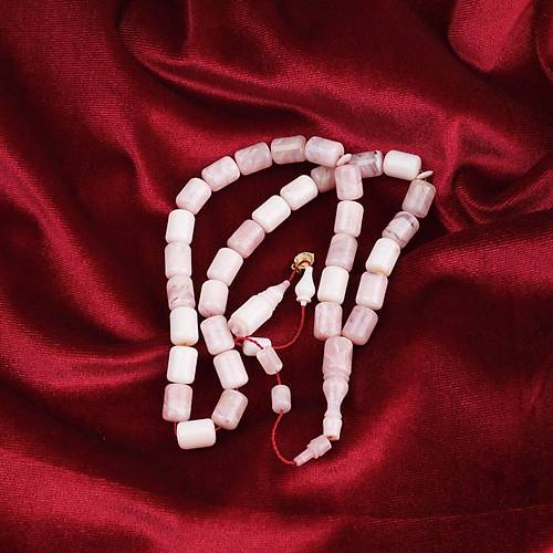 Katalin Dinlenmi� �ubuk Usta i�i �mzal� Kaps�l Kesim 9x12mm Tesbih -Beyaz Alacal�