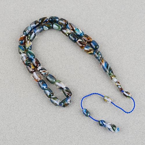 Arizona Katalin Sistemli Kaps�l Kesim 8x12mm Tesbih - Mavi Siyah