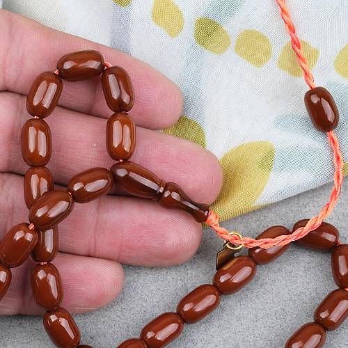 Omari S�kma Kehribar Kaps�l Kesim Oturtma �mameli Sistemli 7x12mm Tesbih