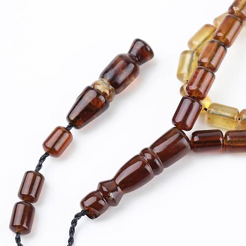 Sumatra Kaya Damla Kehribar Kapsl Kesim 8.5x12mm Tesbih