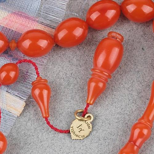 Kadim Katalin Eski amdan Obje Beyzi Kesim 8x10.5mm Tesbih