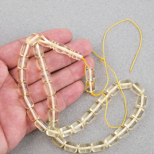 Su Damlas� Damla Kehribar Kaps�l Kesim 8x11mm Tesbih - P�sk�ls�z