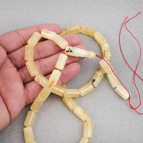 Rus Kaya Damla Kehribar Kesme Kesim 8.5x16mm Tesbih