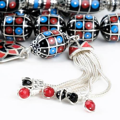 Erzurum Oltu 925Ayar Gm lemeli Nakka mame Gm Pskl Kapsl Kesim 13x15mm Tesbih