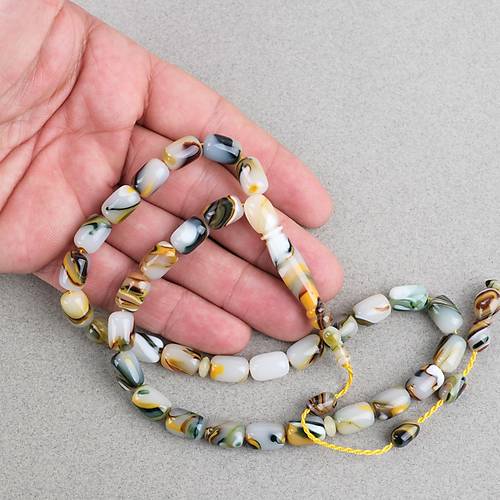 Arizona Katalin Sistemli Kaps�l Kesim 8x12mm Tesbih -Sar� Beyaz