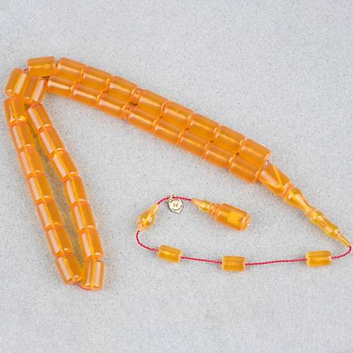 Ate� Kehribar Eski Oyun Zar Obje Patinli Kaps�l Kesim 8.5x12.5mm Tesbih