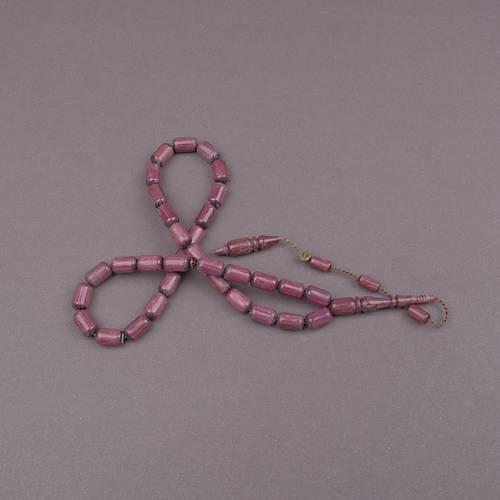 Mor G�l A�ac� Kaps�l Kesim 7x12mm Tesbih Mehmet Erbabacan �mzal�