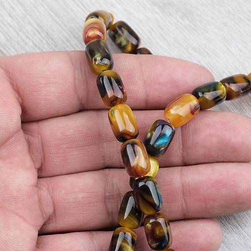 Arizona Katalin Alpaka P�sk�l Kaps�l Kesim 8x12mm Tesbih- Kahverengi