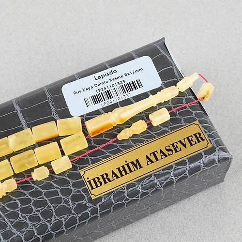 Rus Tek Kaya Damla Usta i Kesme Kesim 8x12mm Tesbih