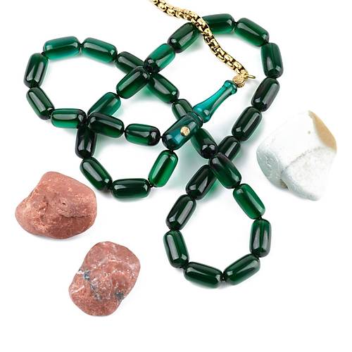 Ate Kebribar Gm Kaplama Pskl Kapsl Kesim 6x12mm Tesbih - Yeil