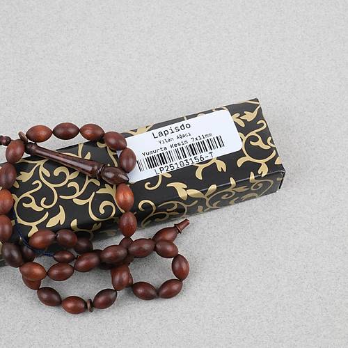 Y�lan A�ac� Usta ��i �mzal� S�l�n �mame Beyzi Kesim 7x11.5mm Tesbih
