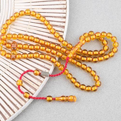 Katalin Usta ��i �mzal� 99luk Namaz Tesbih K�re Kesim 7mm Tesbih - Sar�