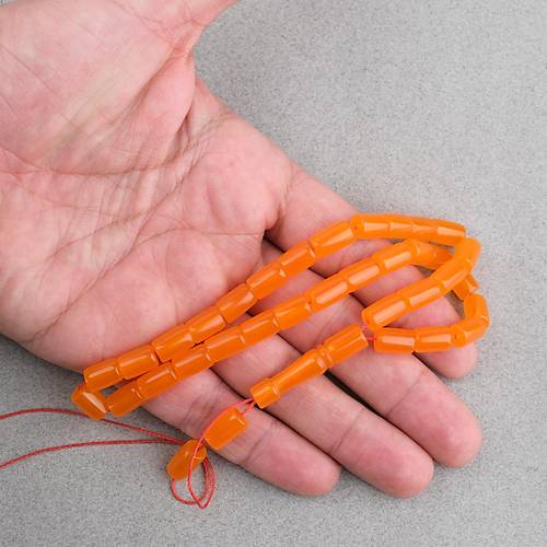 U�ak Cam� Kesme Kesim 7x10mm Tesbih P�sk�ls�z Turuncu