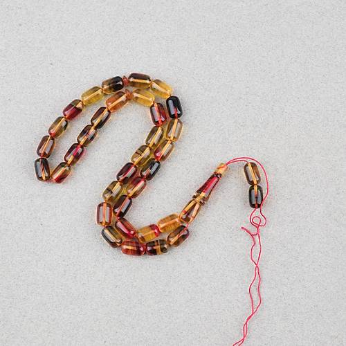 S�kma Kehribar Kaps�l Kesim 7x11mm Tesbih P�sk�ls�z