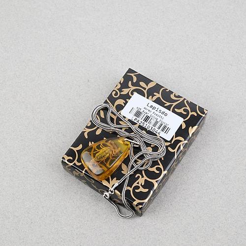 Ger�ek Akrep Fosilli 925 Ayar G�m�� Zincirli Kolye - Tip E