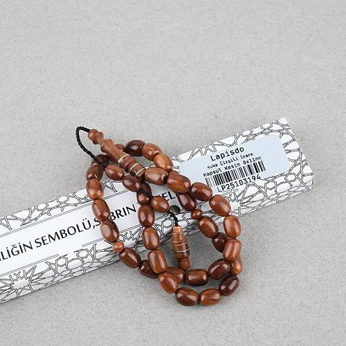 Kuka Ger�ek Do�al Lapisdo �mzal� Kaps�l Kesim 8x11mm Tesbih