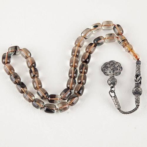 Ate Kehribar 925 Ayar Kazas Pskll Kapsl Kesim 8.5x11.5mm Tesbih - effaf
