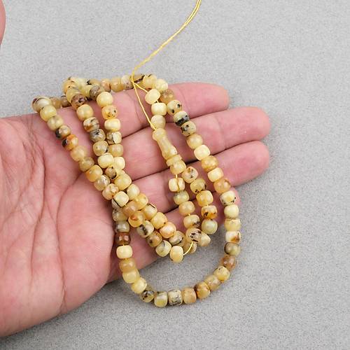 Damla Kehribar 99luk Tekerlek Kesim 7x5mm Namez Tesbihi