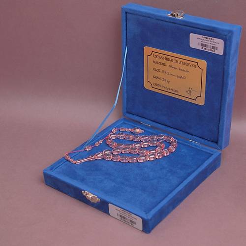 �brahim Atasever Usta ��i �mzal� Alman Katalin Kaps�l Kesim 9x12mm Tesbih - G�l Kurusu