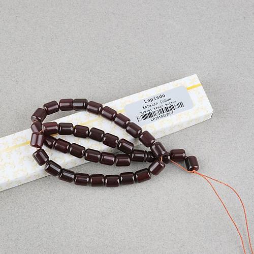 Katalin �ubuk Kaps�l Kesim 9x11mm Tesbih -Koyu Bordo P�ks�ls�z