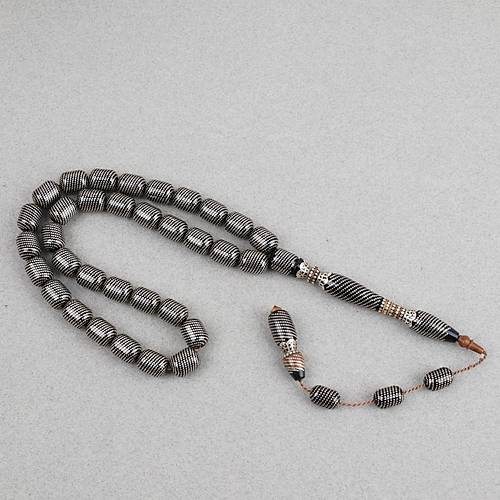 Erzurum Oltu 925Ayar Gm leme Kuka Nakka mame Usta i mzal Kapsl Kesim 10x13mm Tesbih