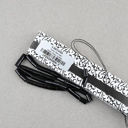 S�kma Kehribar Kesme Kesim 6x10mm Tesbih P�sk�ls�z Siyah
