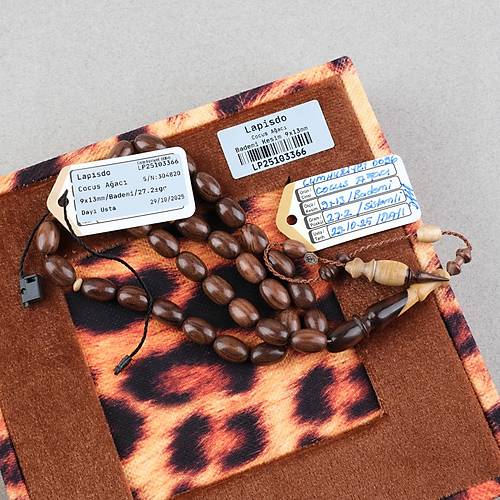 Cocus A�ac� Usta ��i �mzal� Bademi Kesim 9x13mm Tesbih