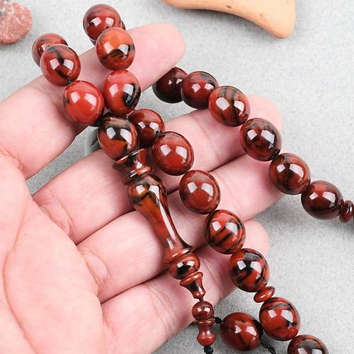 Skma Kehribar Usta i mzal Tombul Beyzi Kesim 11x13mm Tesbih