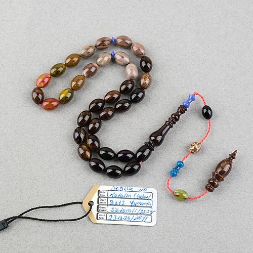 Katalin �ubuk Usta ��i �mzal� Yumurta Kesim 9x13mm Tesbih