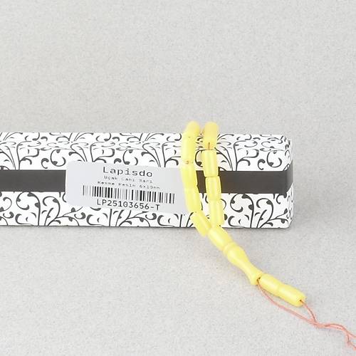 U�ak Cam� Kesme Kesim 6x10mm Tesbih P�sk�ls�z Sar�
