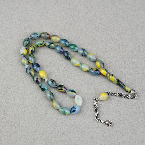 Arizona Katalin Alpaka P�sk�l Beyzi Kesim 8x12mm Tesbih- Ye�il