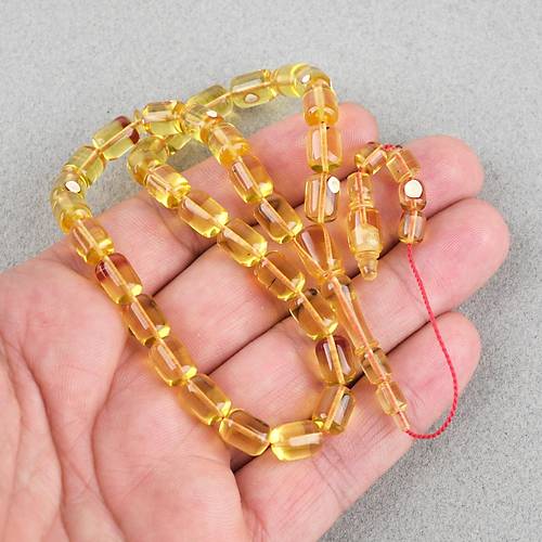 Ate Kehribar Eski Alman Oyun Zar Objeden Kapsl Kesim 6.5x9.5mm Tesbih