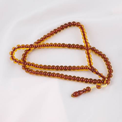 Ate� Kehribar 99luk Namaz Tesbih Tekerlek Kesim 9x7mm Tesbih