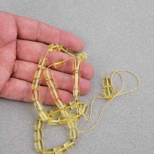 U�ak Cam� Kesme Kesim 7x9mm Tesbih - �effaf Sar�