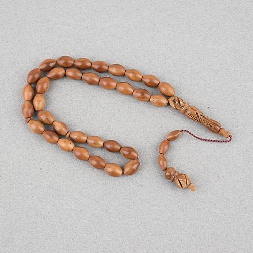 Kuka Ger�ek Do�al Lapisdo �mzal� ��lemeli �mame Beyzi Kesim 8x12mm Tesbih