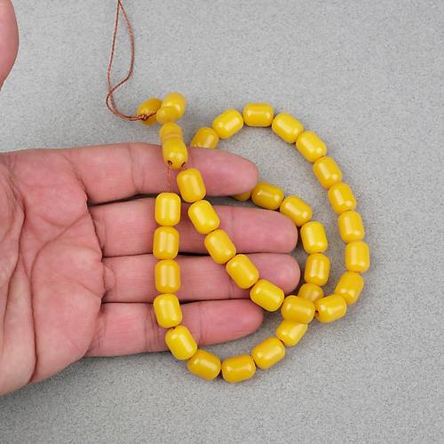 Katalin �ubuk Kaps�l Kesim 9x12.5mm Tesbih - Hardal Sar� P�sk�ls�z