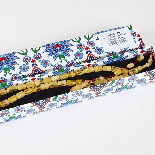 Eski Obje Kadim Katalin Kapsl Kesim Bilke Boy 6.5x10mm Tesbih -Sar