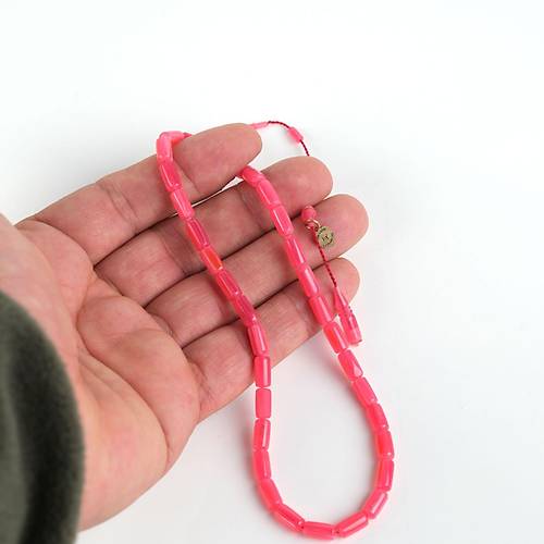 Kadim Katalin Eski Amerikan Istaka Kapsl Kesim  4.5x9mm Tesbih -Pembe